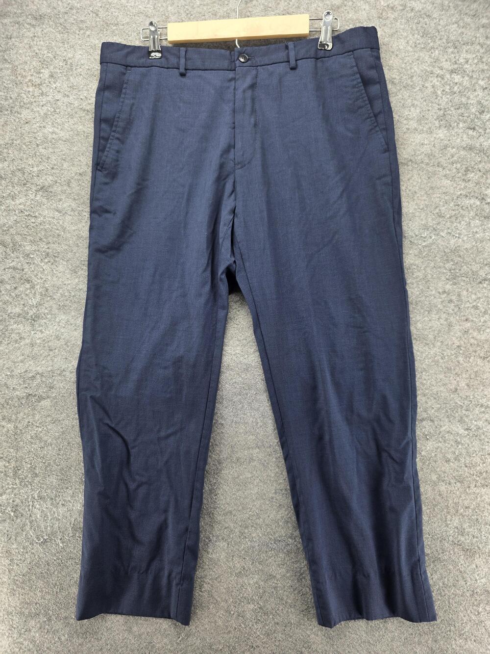Armani Exchange Dress Pants Mens 34x27 Blue Straight Flat Front Pockets